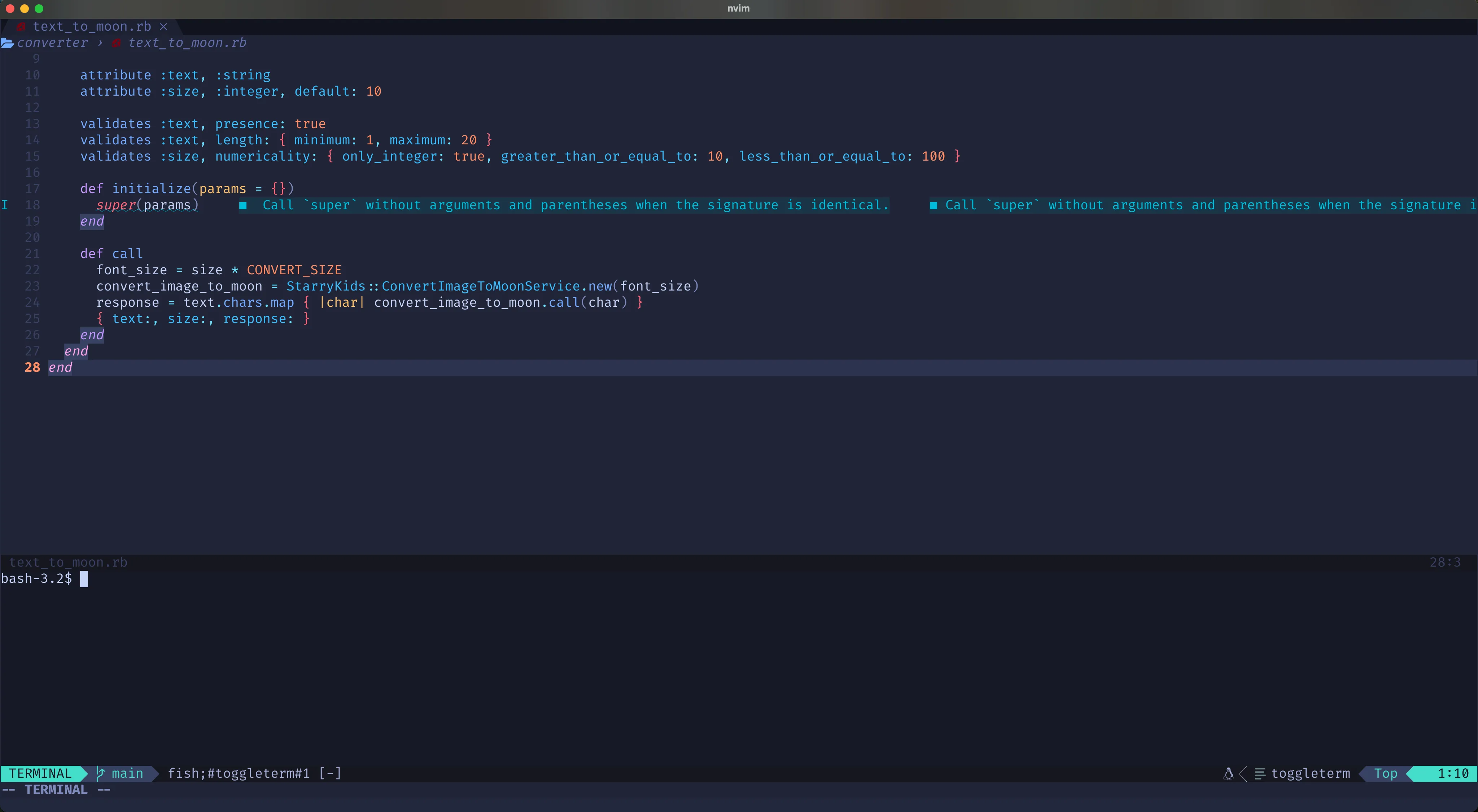 水平分割で表示