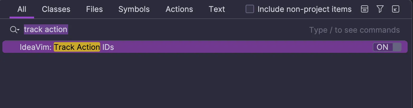 track actionの設定